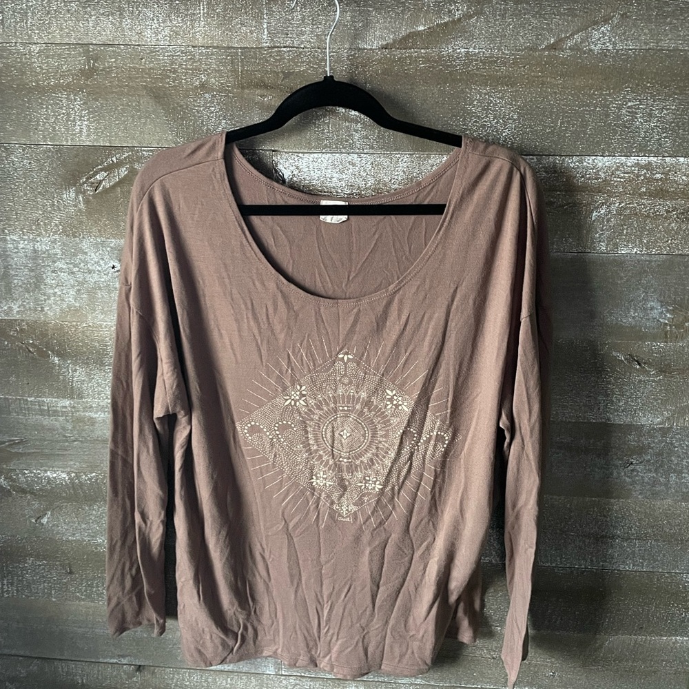 Brown Graphic Women's Top